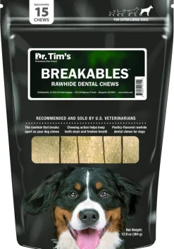 Dr. Tim's CLENZ-A-DENT Breakables Rawhide Dental Chews