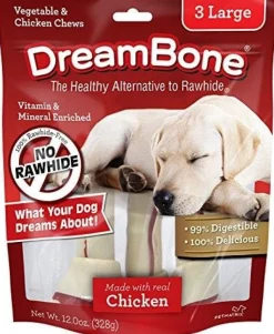 Dreambone Chicken Natural Dog Chews - Large - 3 Pack