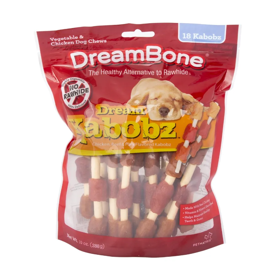Dreambone Dream Kabobz with Chicken Beef and Pork Natural Dog Chews - 10 Oz - 18 Pack