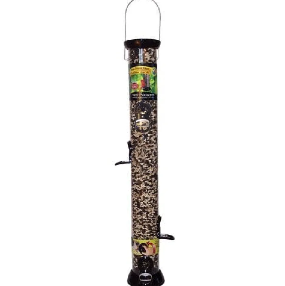 Droll Yankees Onyx Clever Clean Sunflower and Mixed Seed Wild Bird Feeder - Black - 3 Lbs Cap