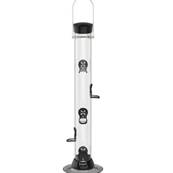 Droll Yankees Onyx Clever Clean Thistle Finch Tubed Wild Bird Feeder - Black - 3 Lbs Cap