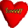 Ducky World Yeowww!® Hearrrt Attack “YEOWWW!” Catnip Toys Yellow Color 4 Inch