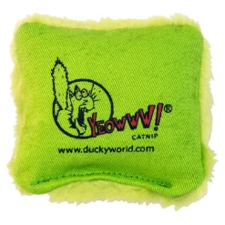 Ducky World Yeowww! Plush Pillow Plush Catnip Cat Toy - Green