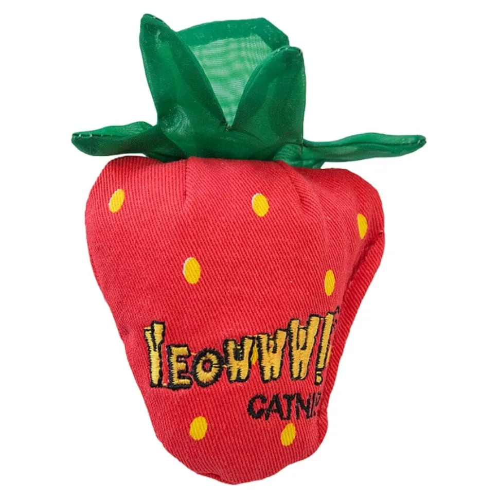 Ducky World Yeowww! Strawberry Plush Catnip Cat Toy