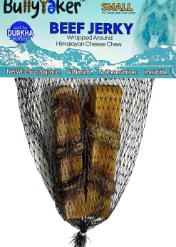 Durkha JerkyYaker Beef and Cheese Wrapped Small Natural Dog Chews - 2 Count