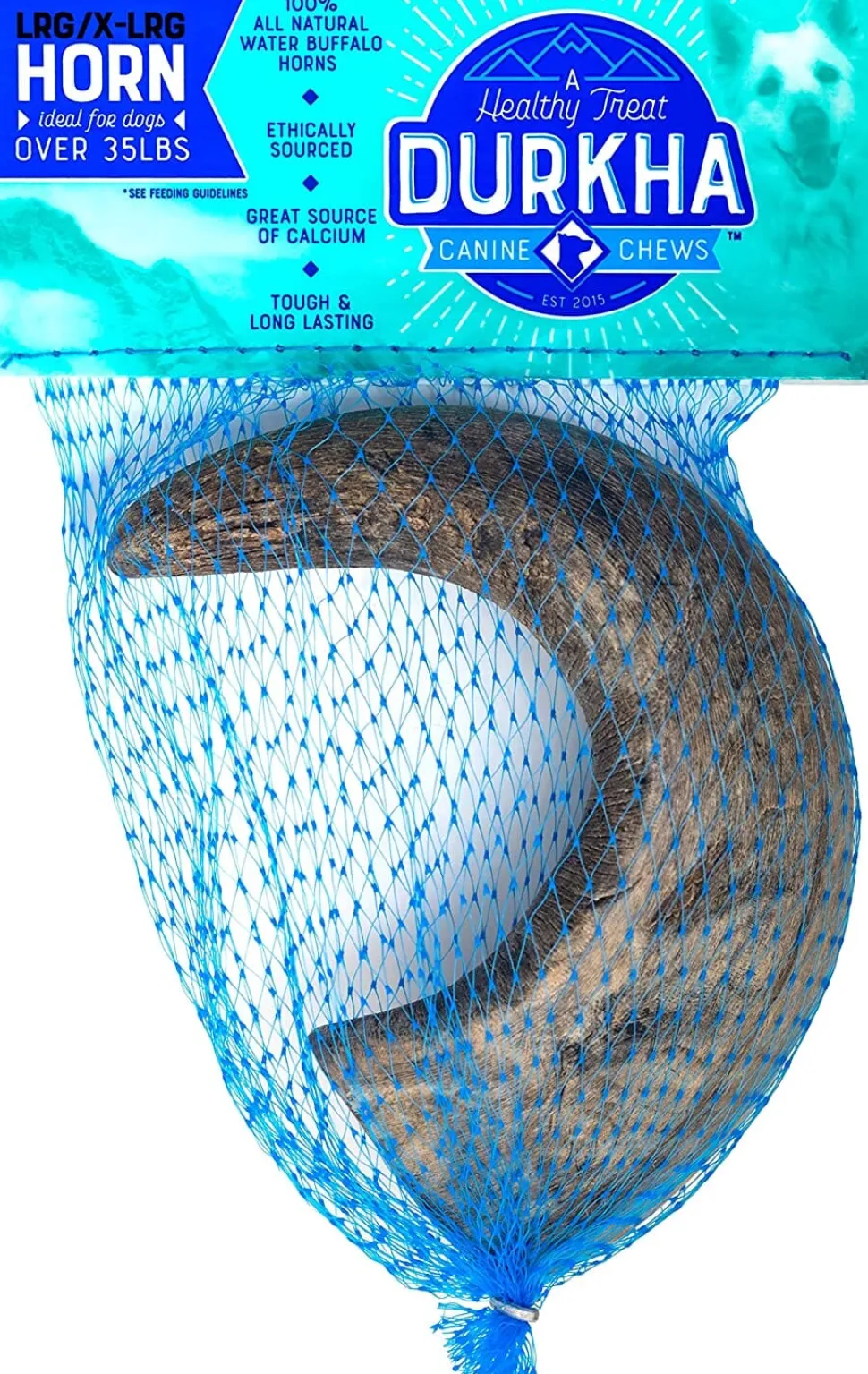 Durkha Water Buffalo Horns Natural Dog Chews - Small