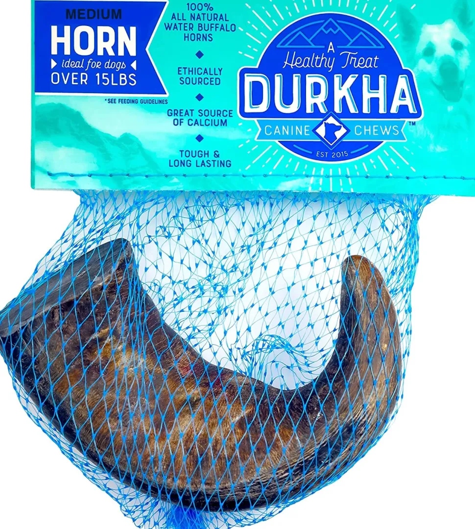 Durkha Water Buffalo Horns Natural Dog Chews - Large/Extra Large