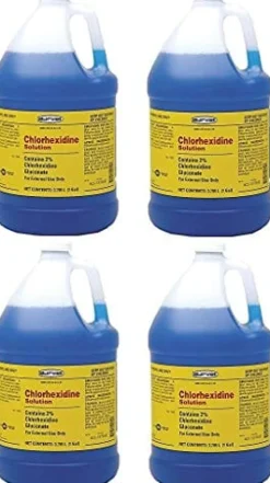 Durvet Chlorhexidine Gluconate 2% Solution Veterinary Supplies Clean Sanitize & Misc - 1 Gal - 4 Pack