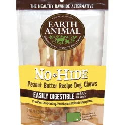 Earth Animal Dog Chews NO HIDE Peanut Butter - 4 Inches - 2 Pack