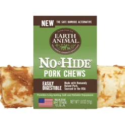 Earth Animal Dog Chews NO HIDE Pork - 4 Inches - 24 Count