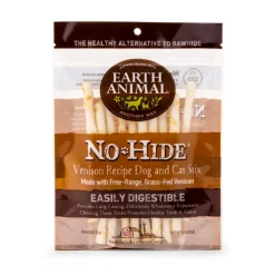 Earth Animal Dog Chews NO HIDE STIX Venison - 10 Count