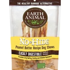 Earth Animal Dog Chews NO HIDE Peanut Butter - 7 Inches - 2 Pack