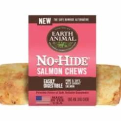 Earth Animal Dog Chews NO HIDE Salmon - 4 Inches - 24 Count