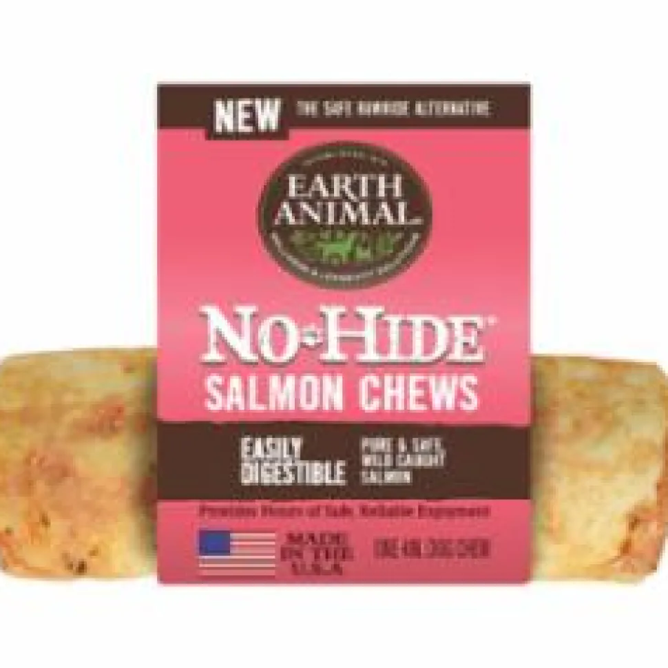 Earth Animal Dog Chews NO HIDE Salmon - 4 Inches - 24 Count