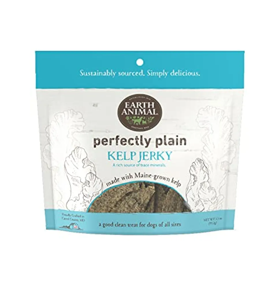Earth Animal Dog Jerky Treats Plain Kelp - 3.5 Oz
