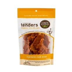 Earth Animal Dog Jerky Treats Tenders Plain Chicken - 4 Oz