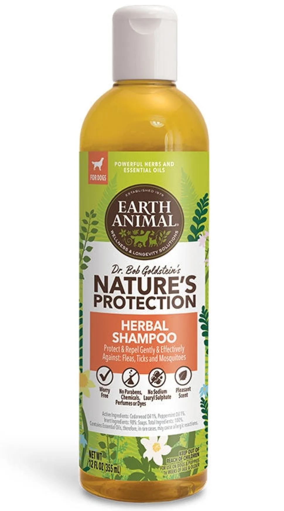 Earth Animal Dog Nature's Protection Shampoo Herbal - 12 Oz