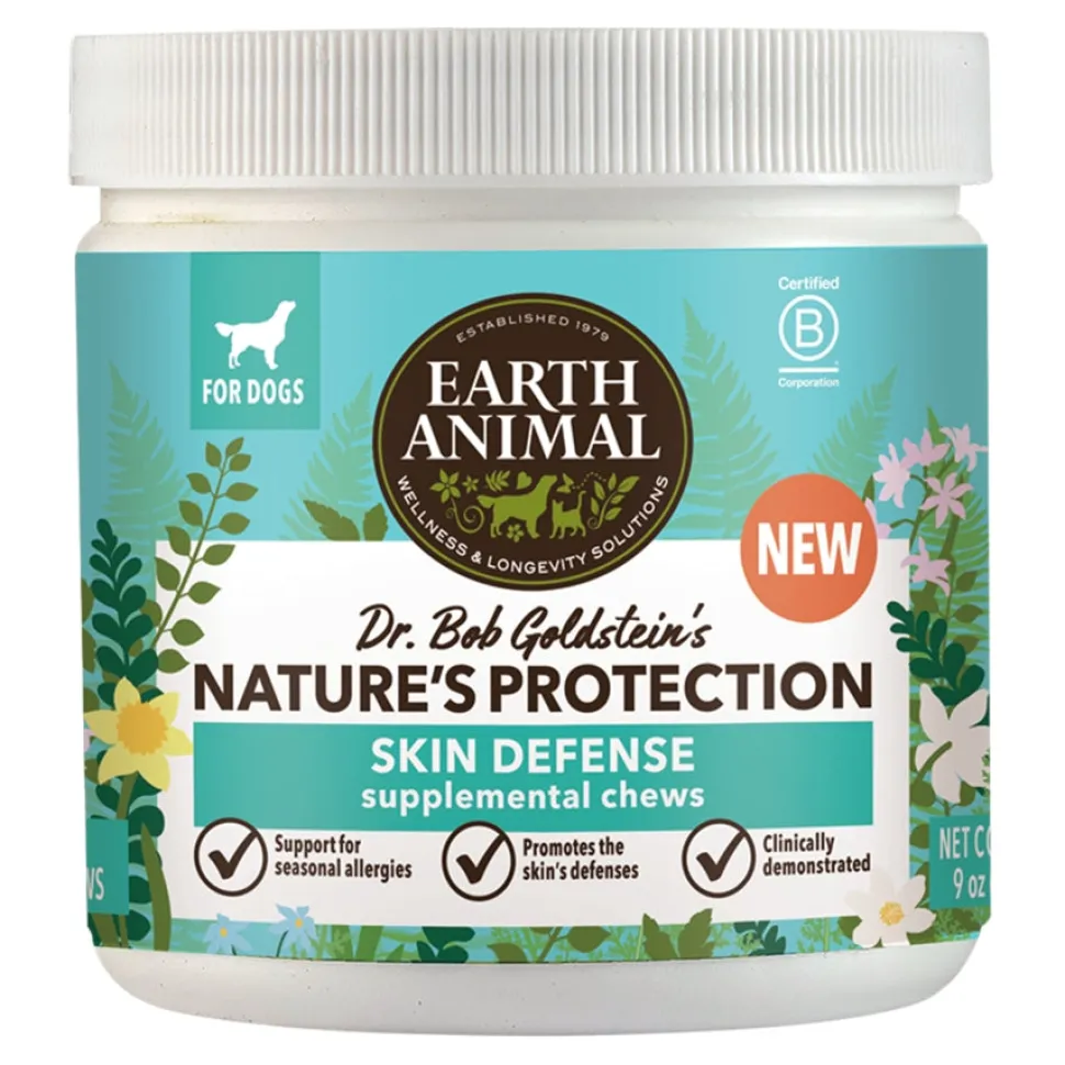 Earth Animal Natures Defense Skin Protection Supplemental Dog Chews - 90 Count