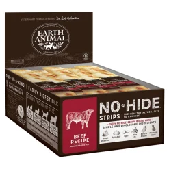 Earth Animal No Hide Strips Beef Flavored Natural Dog Chews - 60 Count