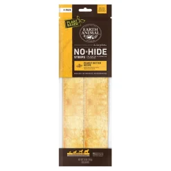 Earth Animal No Hide Strips Plant Based Peanut Butter Natural Dog Chews - 4 Pack