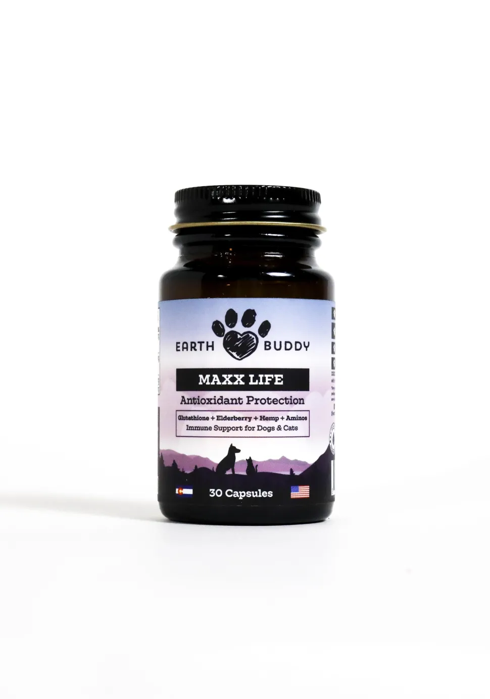 Earth Buddy Maxx Life Glutathione Elderberry and Hemp Dog Supplement Capsules - 30 Count