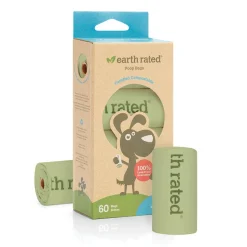 Earth Rated Dog Wastebags Compost - 4 Roll - 60 Count