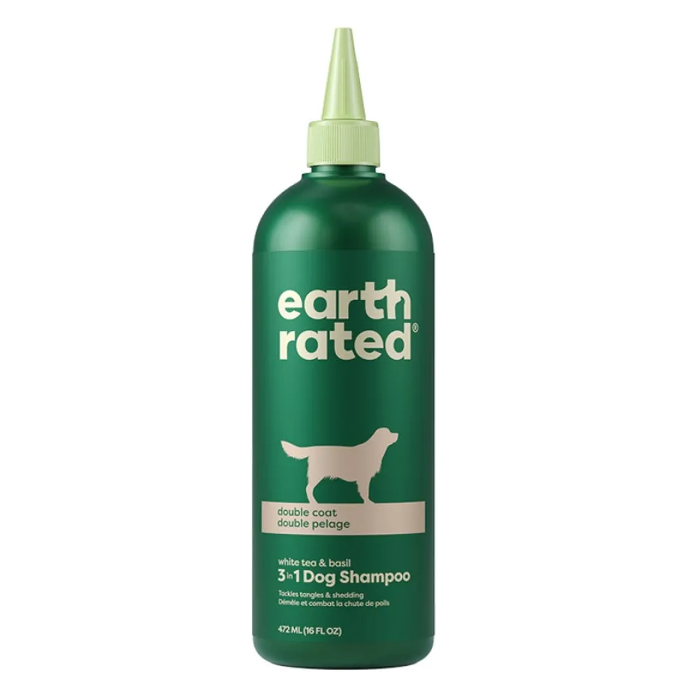 Earth Rated Double Coat 3-in-1 White Tea and Basil Fragrance Dog Shampoo - 16 Oz