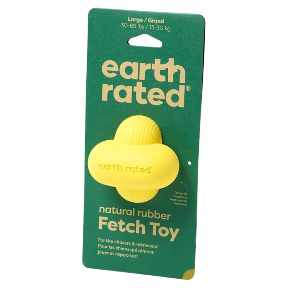 Earth Rated Natural Rubber Ball Fetch and Chew Dog Toy - Yellow