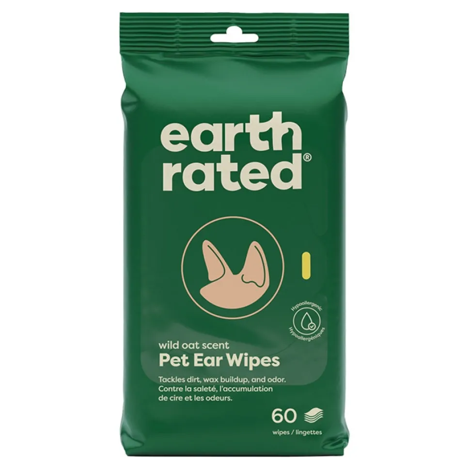 Earth Rated Oatmeal Scented Ear Cleansing Dog Wipes - 60 Count