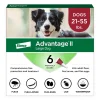 Elanco Advantage II Large Dog 6-Month Dose Flea and Tick Spot-on Treatment - 21-55 Lbs - Red - 6 Pack