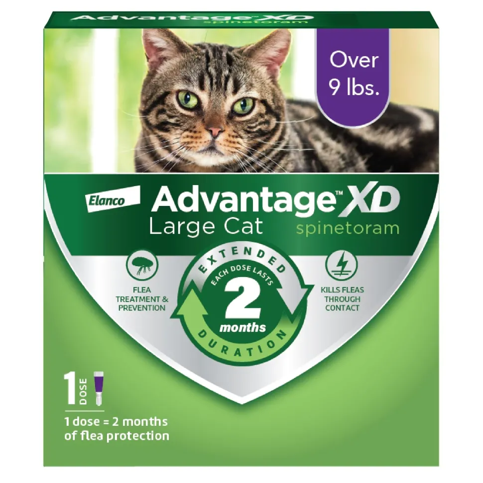 Elanco Advantage XD Extended Large Cat 2-Month 1-Dose Flea and Tick Spot-on Treatment - 9+ Lbs