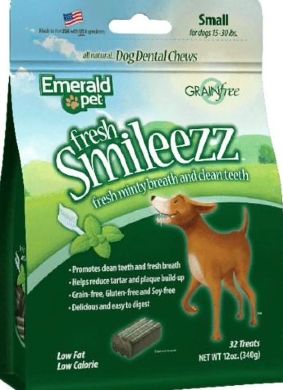 Emerald Pet Fresh Smileezz Grain Free Small Dog Dental Treats - 12 oz Bag