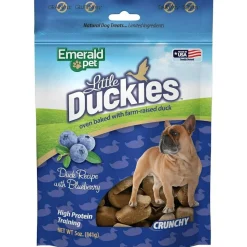 Emerald Pet Little Duckies for Small Dogs Blueberry Dog Treats - 5 oz Bag