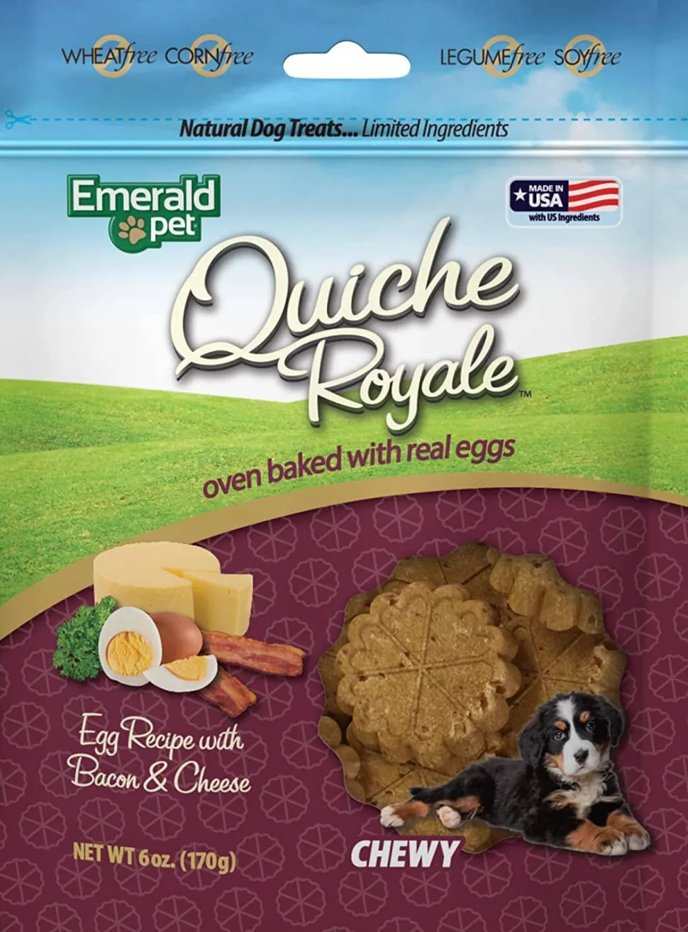 Emerald Pet Quiche Royale Bacon & Cheese Soft and Chewy Dog Treats - 6 Oz