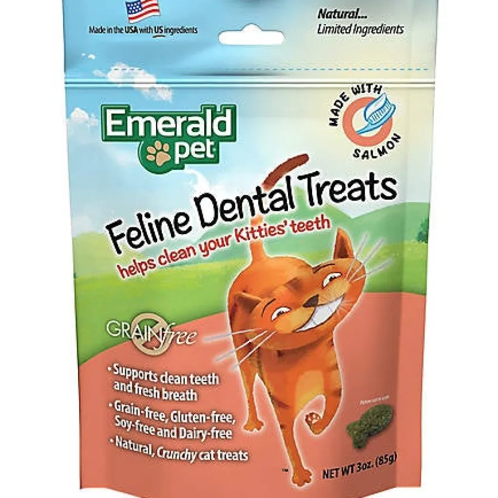 Emerald Pet Salmon Dental Cat Treats - 3 oz Bag