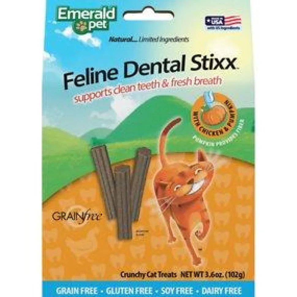 Emerald Pet Stixx Chicken Dental Cat Treats - 3.6 oz