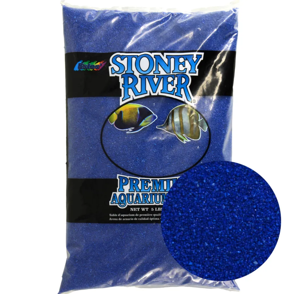 Estes Stoney River Premium Aquarium Sand - Blue - 5 lb - Pack of 6