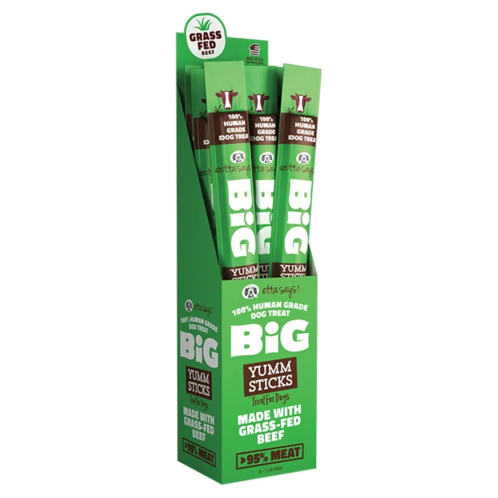 Etta Says Grain-Free High-Protein Human-Grade Big Beef Yumm Sticks Natural Dog Chews - 24 Count