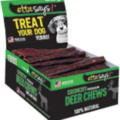 Etta Says High-Protein Deer Chews Premium Crunch and Chewy Natural Dog Chews - 4.5 Inches - 36 Count