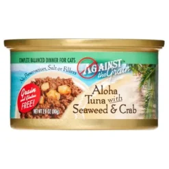 Evanger's 'Against the Grain' Aloha Tuna with Seaweed & Crab Dinner Shreaded Canned Cat Food - 2.8 oz Cans - Case of 24