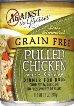 Evanger's 'Against the Grain' Shredded Meat Hand Pulled Chicken Canned Dog Food - 12 oz Cans - Case of 12