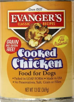 Evanger's All-Meat Classic Cooked Chicken Canned Dog Food - 12.8 Oz - Case of 12