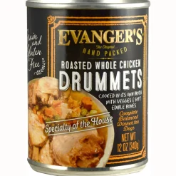 Evanger's Chicken Drummet Dinner Hand Packed Canned Dog Food - 13 oz Cans - Case of 12