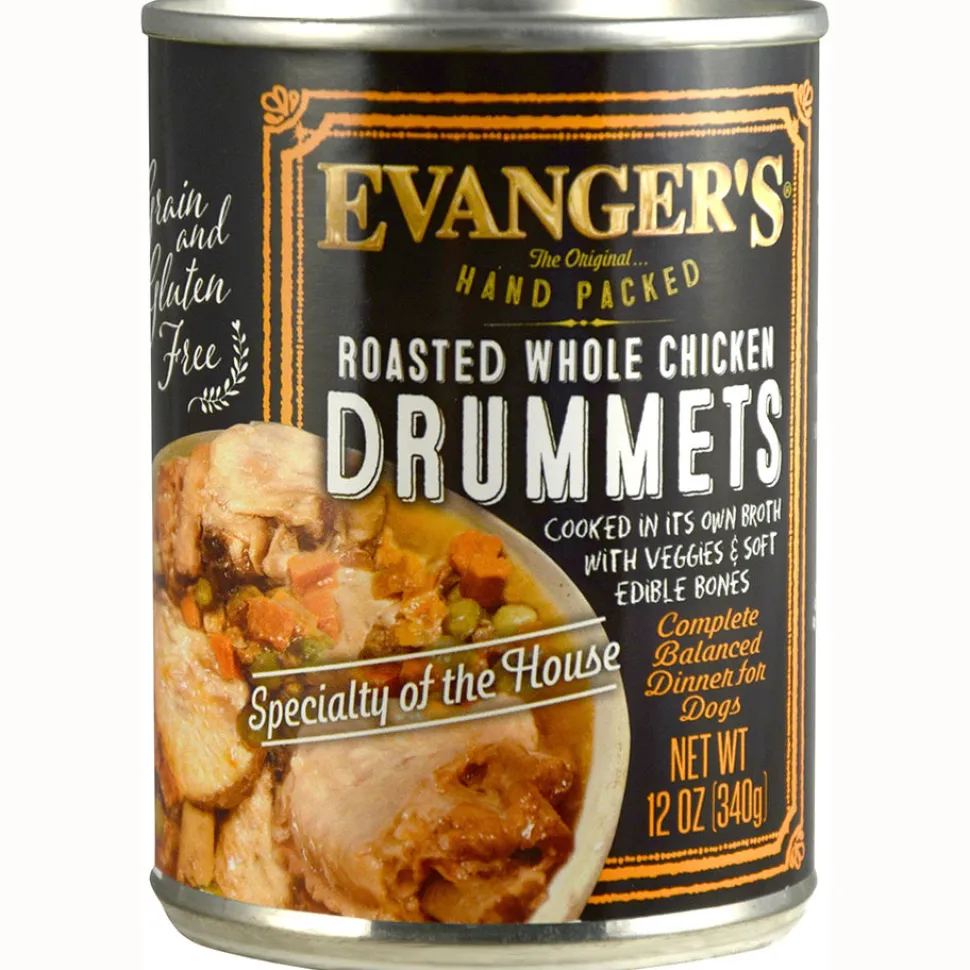 Evanger's Chicken Drummet Dinner Hand Packed Canned Dog Food - 13 oz Cans - Case of 12