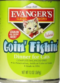 Evanger's Goin' Fishin' Dinner Canned Cat Food - 12.8 Oz - Case of 12