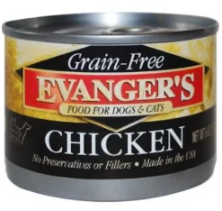 Evanger's Grain Free Chicken Canned Dog and Cat Food - 6 oz Cans - Case of 24