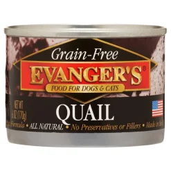 Evanger's Grain Free Quail Canned Dog and Cat Food - 6 oz Cans - Case of 24