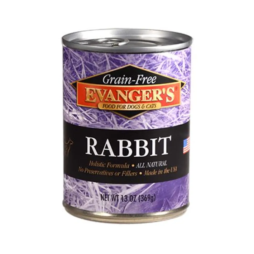 Evanger's Grain Free Rabbit Canned Dog and Cat Food - 13 oz Cans - Case of 12