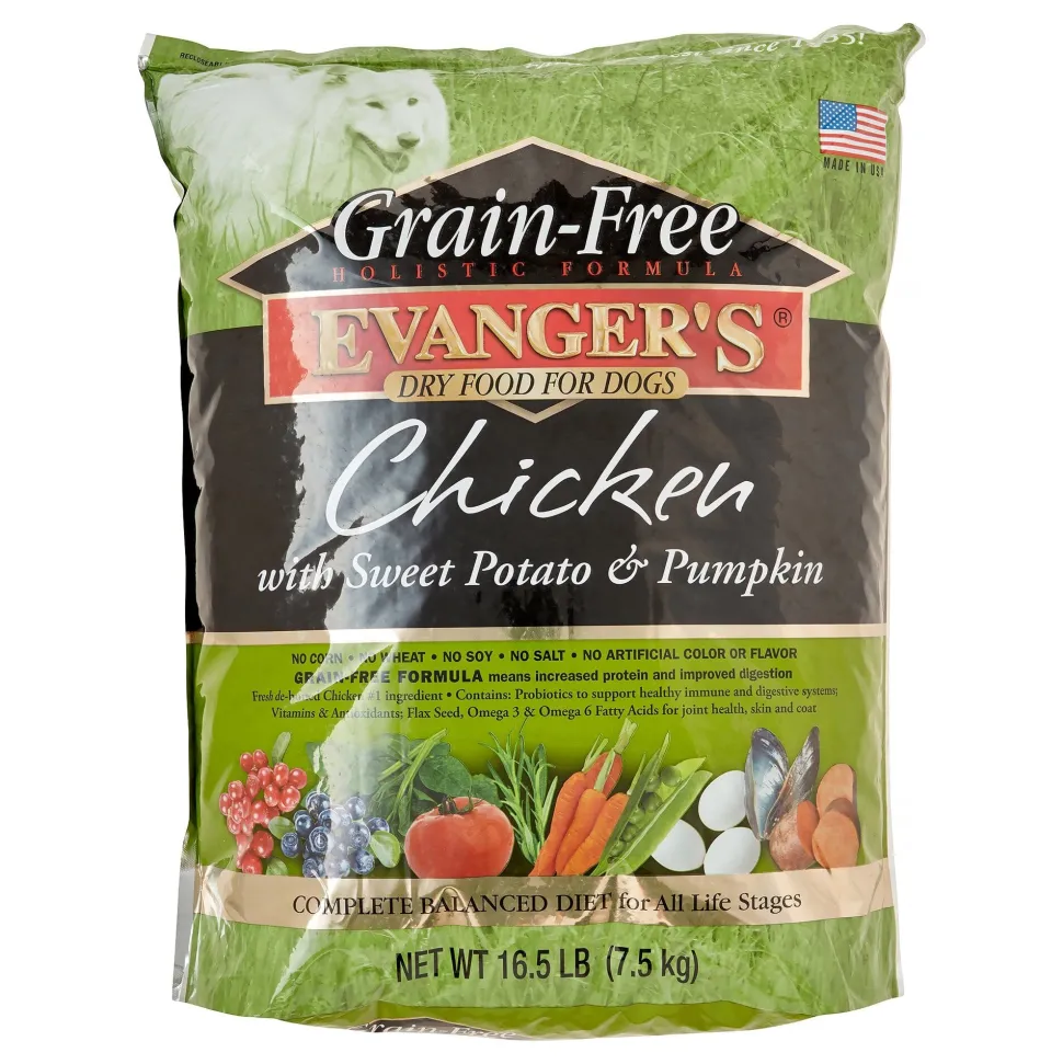 Evanger's Grain-Free Chicken with Sweet Potato & Pumpkin Dry Dog Food - 16.5 Lbs