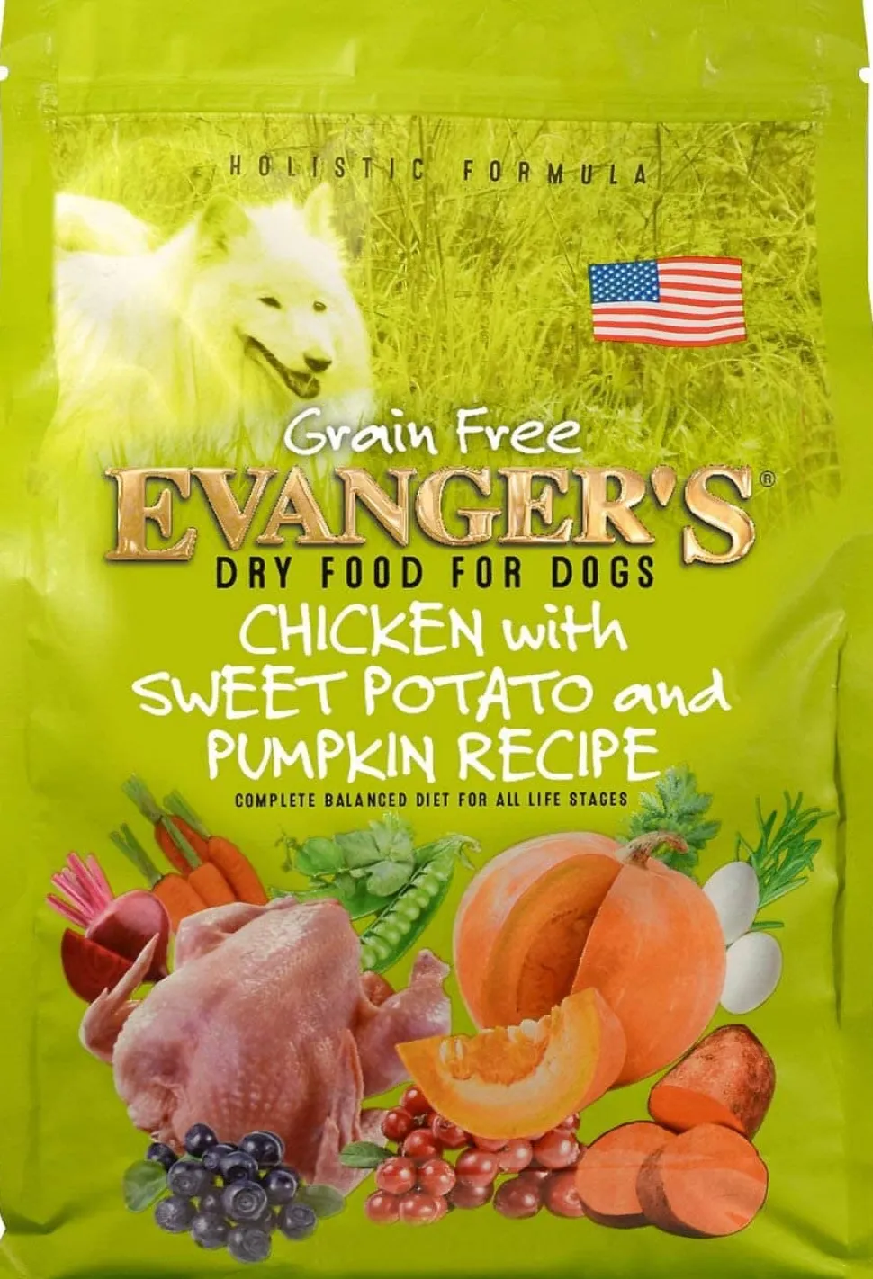 Evanger's Grain-Free Chicken with Sweet Potato & Pumpkin Dry Dog Food - 4.4 Lbs